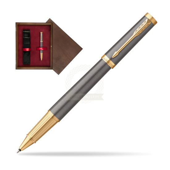 Parker Ingenuity Grey Core GT Penna Rollerball in single wooden box Wenge Single Maroon