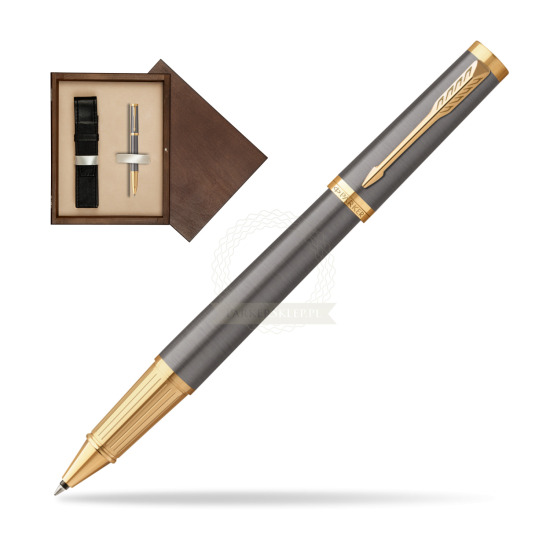 Parker Ingenuity Grey Core GT Penna Rollerball in single wooden box Wenge Single Ecru