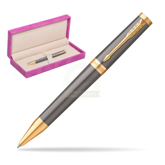 Parker Ingenuity Grey Core GT Penna a sfera in suede box fuchsia