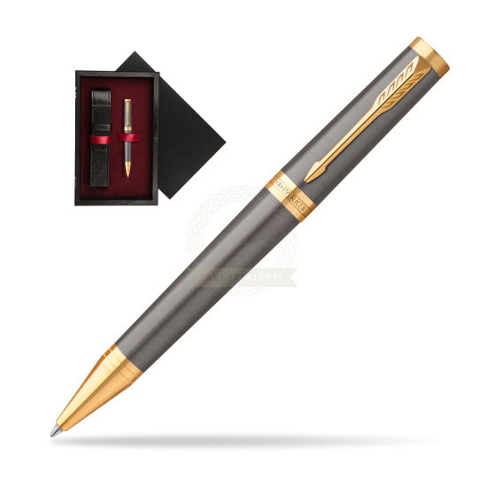 Parker Ingenuity Grey Core GT Penna a sfera in single wooden box Black Single Maroon