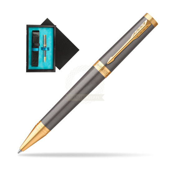 Parker Ingenuity Grey Core GT Penna a sfera in single wooden box Black Single Turquoise