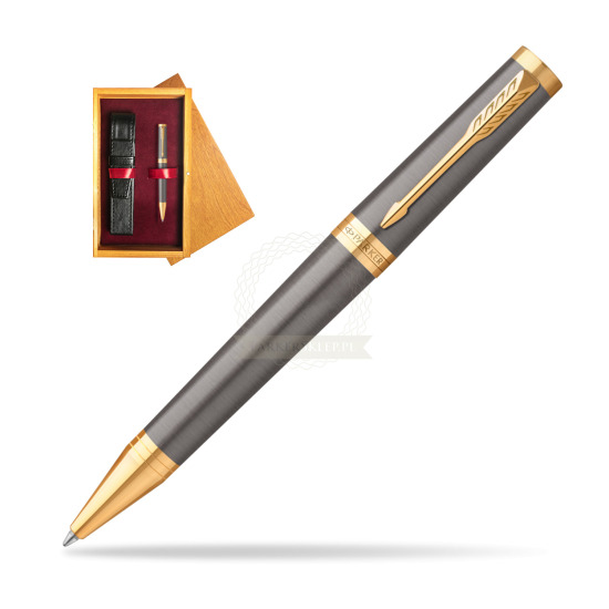 Parker Ingenuity Grey Core GT Penna a sfera in single wooden box Honey Single Maroon