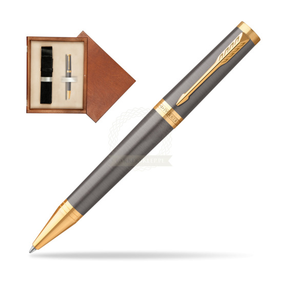 Parker Ingenuity Grey Core GT Penna a sfera in single wooden box Mahogany Single Ecru