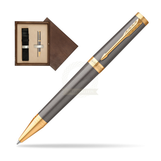 Parker Ingenuity Grey Core GT Penna a sfera in single wooden box Wenge Single Ecru