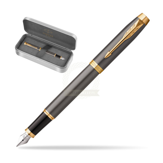 Parker IM Grey Core GT Penna Stilografica in Parker metal gift box, special edition