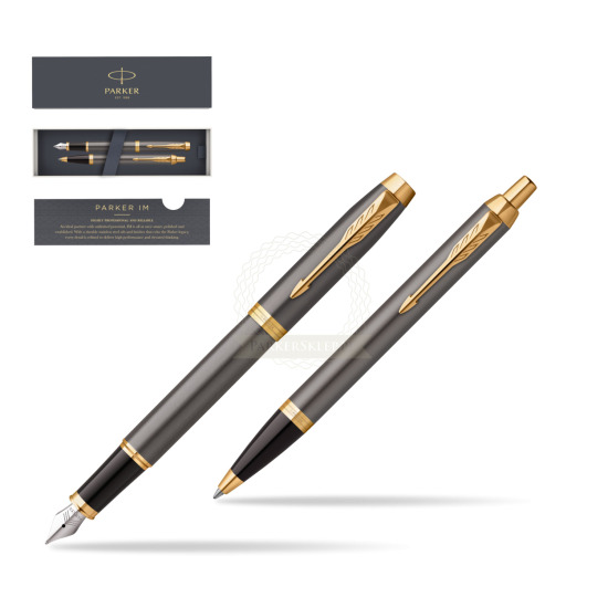 Penna stilografica + penna a sfera IM Grey Core GT Set regalo