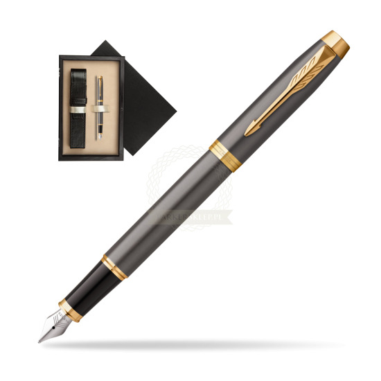 Parker IM Grey Core GT Penna Stilografica in single wooden box Wenge Single Ecru