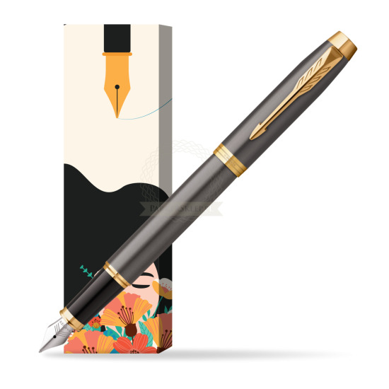 Parker IM Grey Core GT Penna Stilografica in cover Poppy