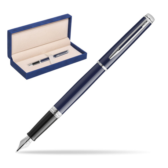 Waterman HÉMISPHÈRE BLUE CORE Penna Stilografica in suede box navy blue