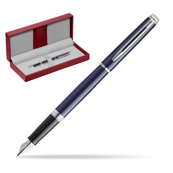 Waterman HÉMISPHÈRE BLUE CORE Stylo-plume in the red leather box