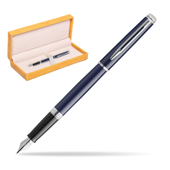 Waterman HÉMISPHÈRE BLUE CORE Penna Stilografica in suede box yellow