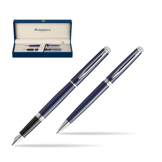 Set regalo con penna stilografica e penna a sfera Waterman Hémisphère Blue Core