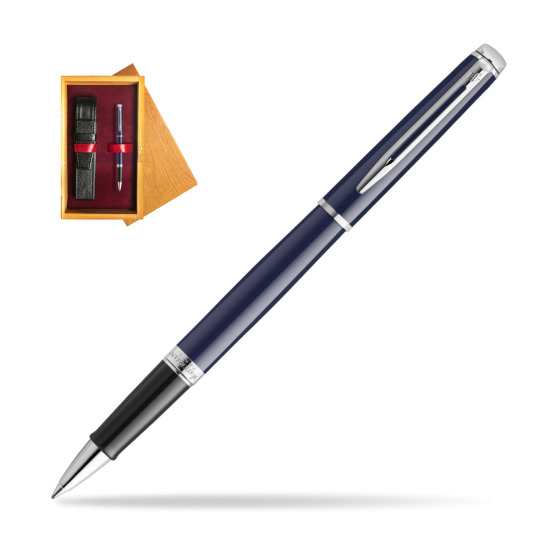 Waterman HÉMISPHÈRE BLUE CORE RollerPenna a Sfera in single wooden box Honey Single Maroon