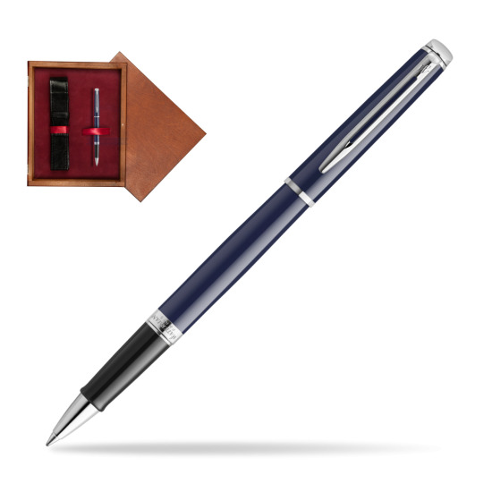Waterman HÉMISPHÈRE BLUE CORE RollerPenna a Sfera in single wooden box Mahogany Single Maroon