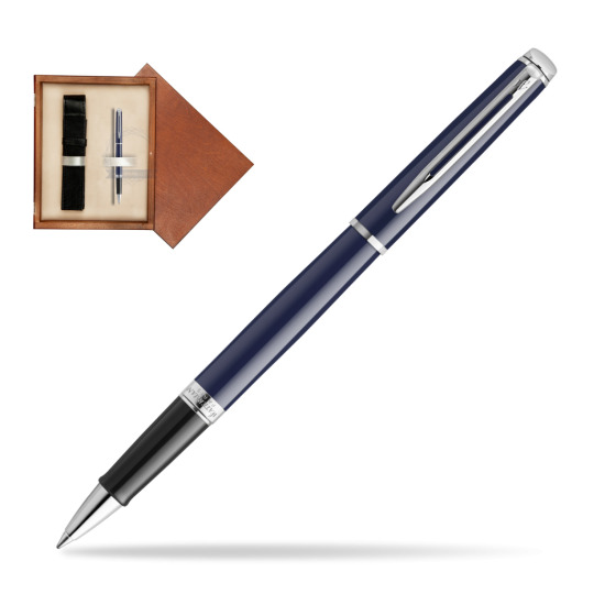 Waterman HÉMISPHÈRE BLUE CORE RollerPenna a Sfera in single wooden box Mahogany Single Ecru