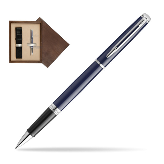 Waterman HÉMISPHÈRE BLUE CORE RollerPenna a Sfera in single wooden box Wenge Single Ecru