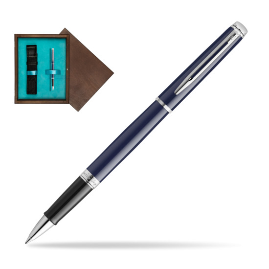 Waterman HÉMISPHÈRE BLUE CORE RollerPenna a Sfera in single wooden box Wenge Single Turquoise 