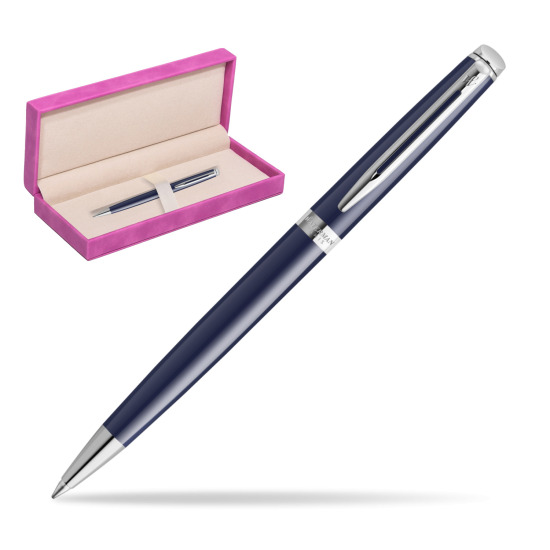 Waterman HÉMISPHÈRE BLUE CORE Penna a Sfera in suede box fuchsia