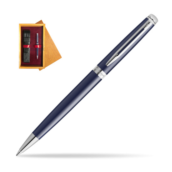 Waterman HÉMISPHÈRE BLUE CORE Penna a Sfera in single wooden box Honey Single Maroon