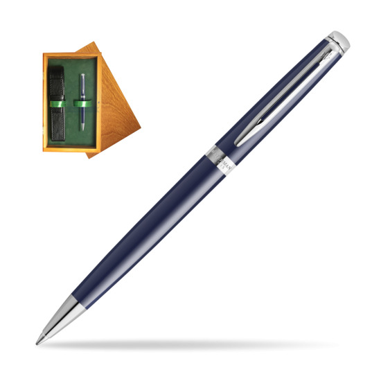Waterman HÉMISPHÈRE BLUE CORE Penna a Sfera in single wooden box Honey Single Green