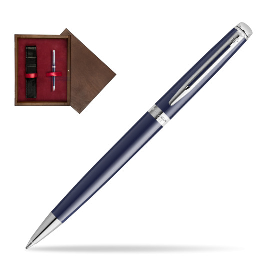 Waterman HÉMISPHÈRE BLUE CORE Penna a Sfera in single wooden box Wenge Single Maroon