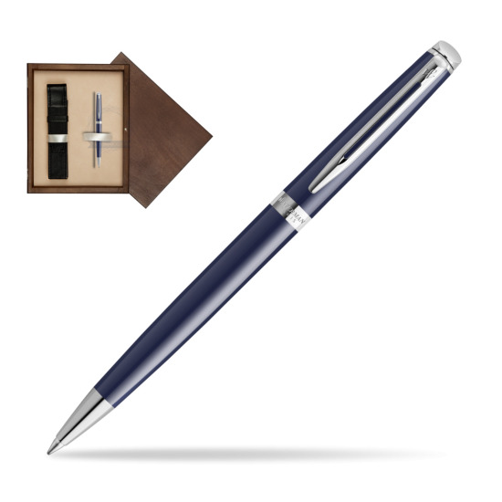 Waterman HÉMISPHÈRE BLUE CORE Penna a Sfera in single wooden box Wenge Single Ecru