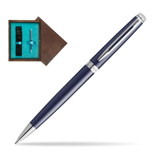 Waterman HÉMISPHÈRE BLUE CORE Penna a Sfera in single wooden box Wenge Single Turquoise 