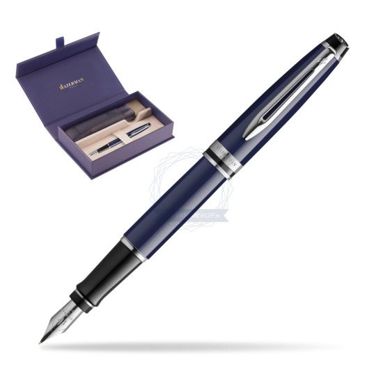 Waterman EXPERT BLUE CORE Penna Stilografica in original Waterman box, slide-out case