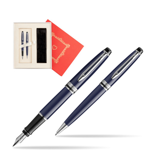 Waterman EXPERT BLUE CORE Fountain pen + Ballpoint pen Gift Set  "Red Love"
