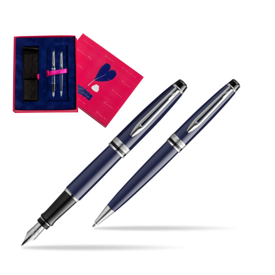 Waterman EXPERT BLUE CORE Fountain pen + Ballpoint pen Gift Set  Love