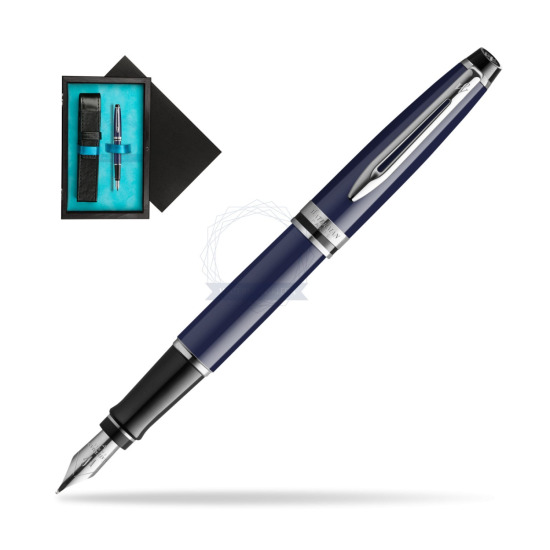 Waterman EXPERT BLUE CORE Penna Stilografica in single wooden box Black Single Turquoise