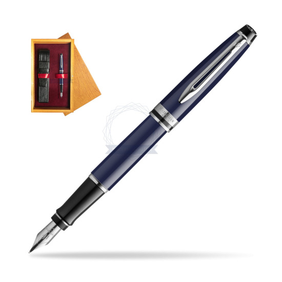 Waterman EXPERT BLUE CORE Penna Stilografica in single wooden box Honey Single Maroon