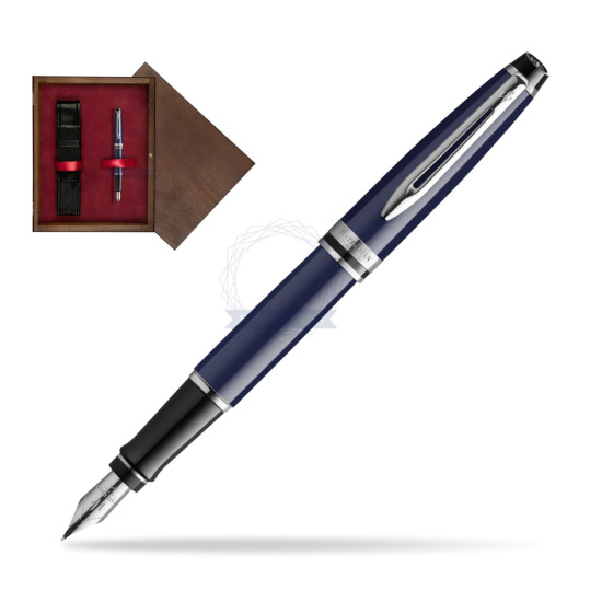 Waterman EXPERT BLUE CORE Penna Stilografica in single wooden box Wenge Single Maroon