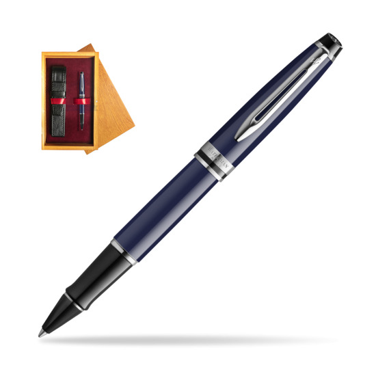 Waterman EXPERT BLUE CORE RollerPenna a Sfera in single wooden box Honey Single Maroon