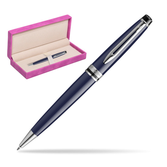 Waterman EXPERT BLUE CORE Penna a Sfera in suede box fuchsia