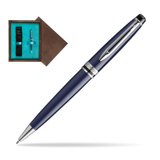 Waterman EXPERT BLUE CORE Penna a Sfera in single wooden box Wenge Single Turquoise 