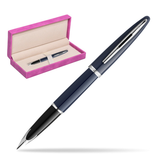Waterman CARÈNE BLUE CORE Penna Stilografica in suede box fuchsia