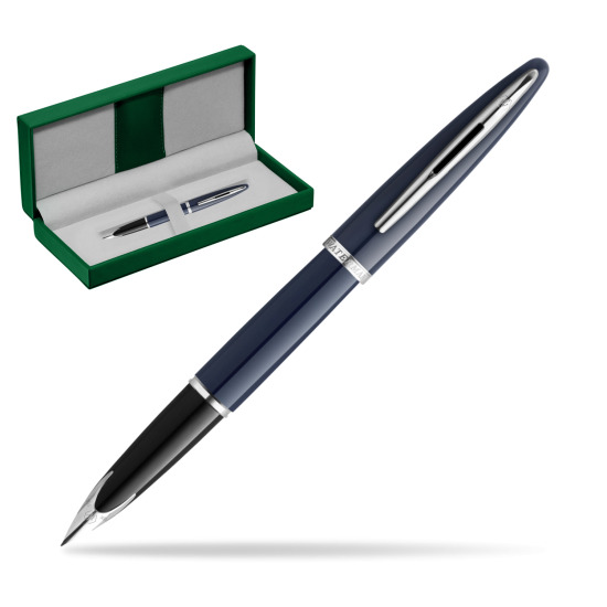 Waterman CARÈNE BLUE CORE Stylo-plume in the green leather box