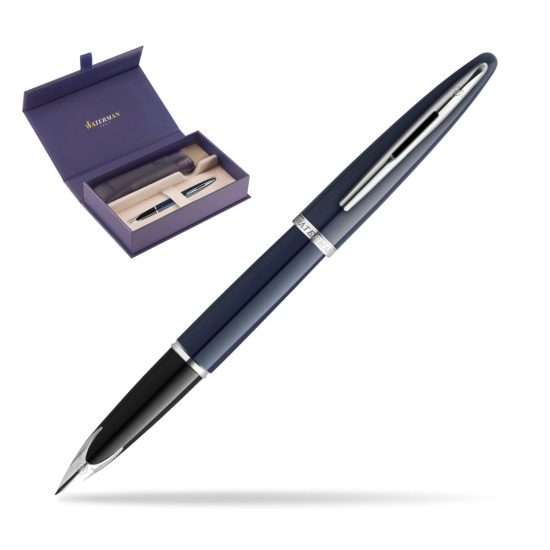 Waterman CARÈNE BLUE CORE Penna Stilografica in original Waterman box, slide-out case