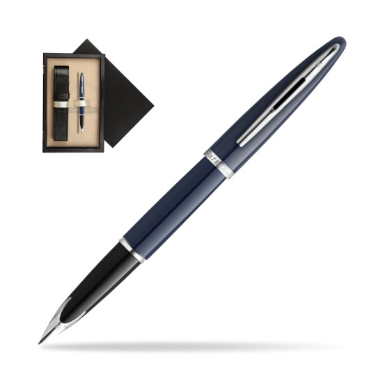 Waterman CARÈNE BLUE CORE Penna Stilografica in single wooden box Wenge Single Ecru