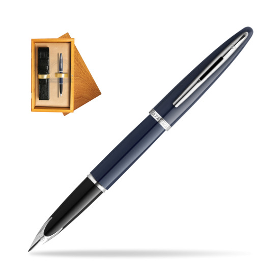 Waterman CARÈNE BLUE CORE Penna Stilografica in single wooden box Honey Single Ecru
