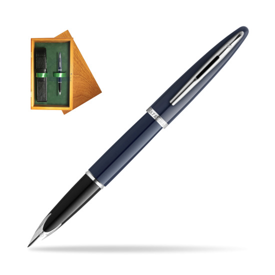 Waterman CARÈNE BLUE CORE Penna Stilografica in single wooden box Honey Single Green