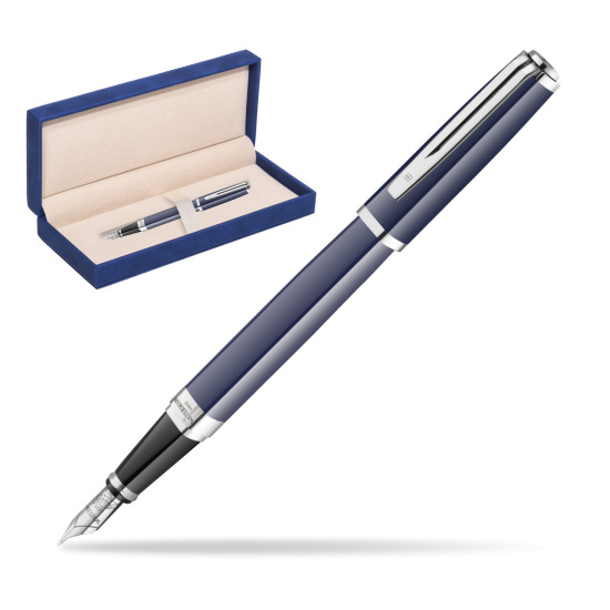 Waterman EXCEPTION BLUE CORE Penna Stilografica in suede box navy blue