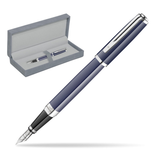 Waterman EXCEPTION BLUE CORE Penna Stilografica in suede box grey