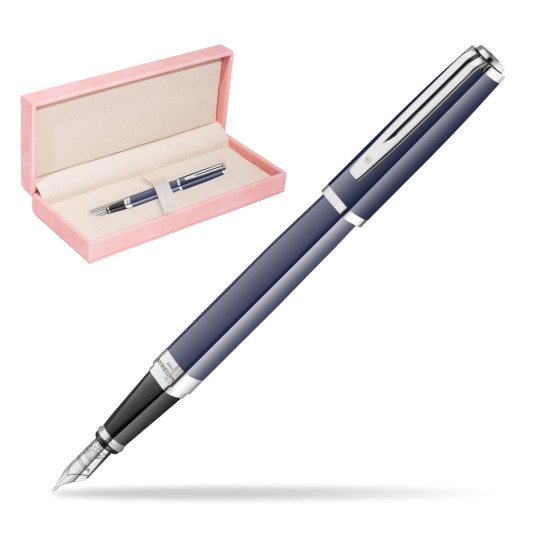 Waterman EXCEPTION BLUE CORE Penna Stilografica in suede box pink