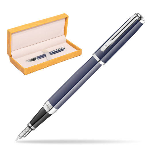Waterman EXCEPTION BLUE CORE Penna Stilografica in suede box yellow