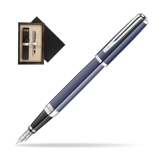 Waterman EXCEPTION BLUE CORE Penna Stilografica in single wooden box Wenge Single Ecru