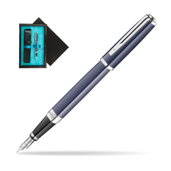 Waterman EXCEPTION BLUE CORE Penna Stilografica in single wooden box Black Single Turquoise