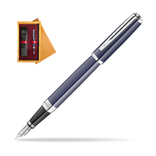 Waterman EXCEPTION BLUE CORE Penna Stilografica in single wooden box Honey Single Maroon