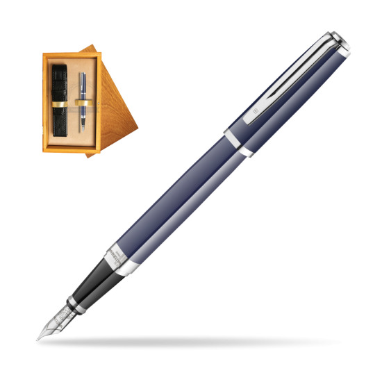 Waterman EXCEPTION BLUE CORE Penna Stilografica in single wooden box Honey Single Ecru